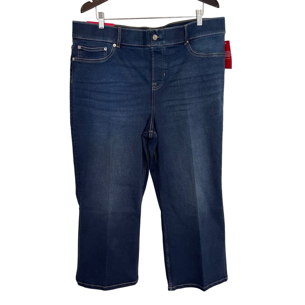 Spanx EveryWear Kick Flare Jeans Dark Indigo Plus Petite 2X 2T NWT